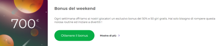 bonus del weekend alfcasino