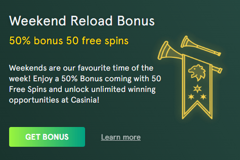 casinia bonus del weekend
